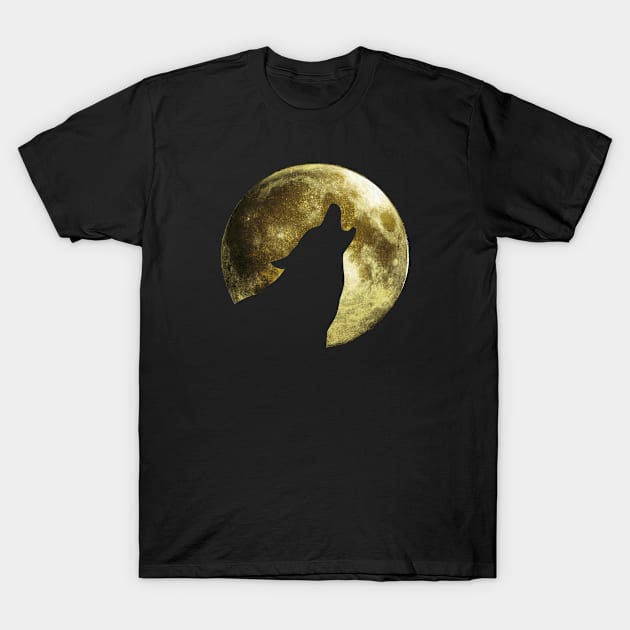 Full Moon and Howling Wolf T-Shirt by MerchFrontier